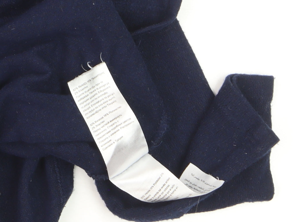 Warehouse Women's Blue Roll Neck Long Sleeve Cotton Jumper Size 6