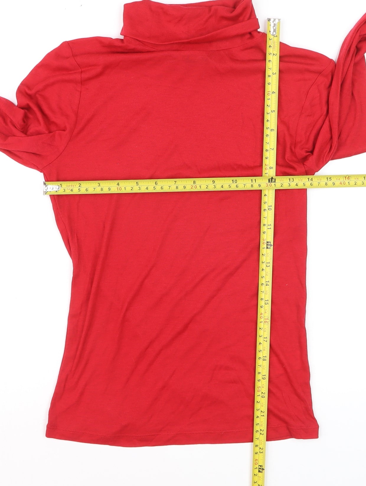 Marks and Spencer Women's Red Roll Neck Long Sleeve Jumper Size 10