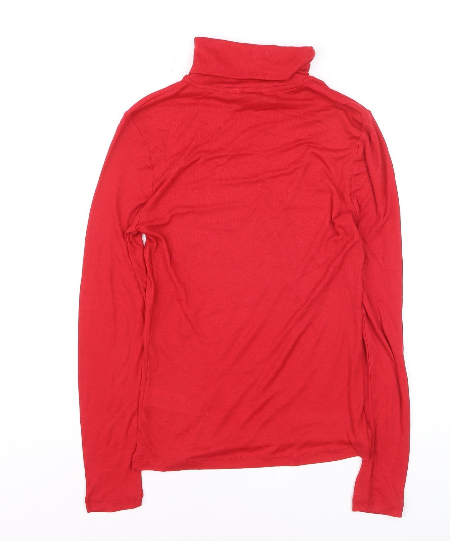 Marks and Spencer Women's Red Roll Neck Long Sleeve Jumper Size 10