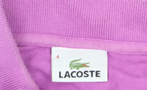 Lacoste Men's Pink Regular Fit Cotton Polo Shirt Size M