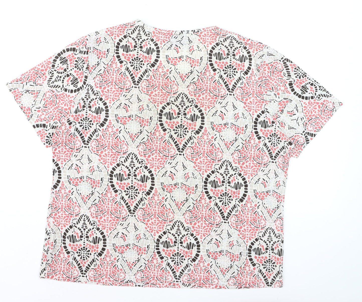Tigi Wear Women's Pink Geometric Short Sleeve T-Shirt Size 22