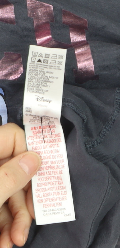 Marks and Spencer Girls Grey Stitch Long Sleeve T-Shirt 12-13 Years