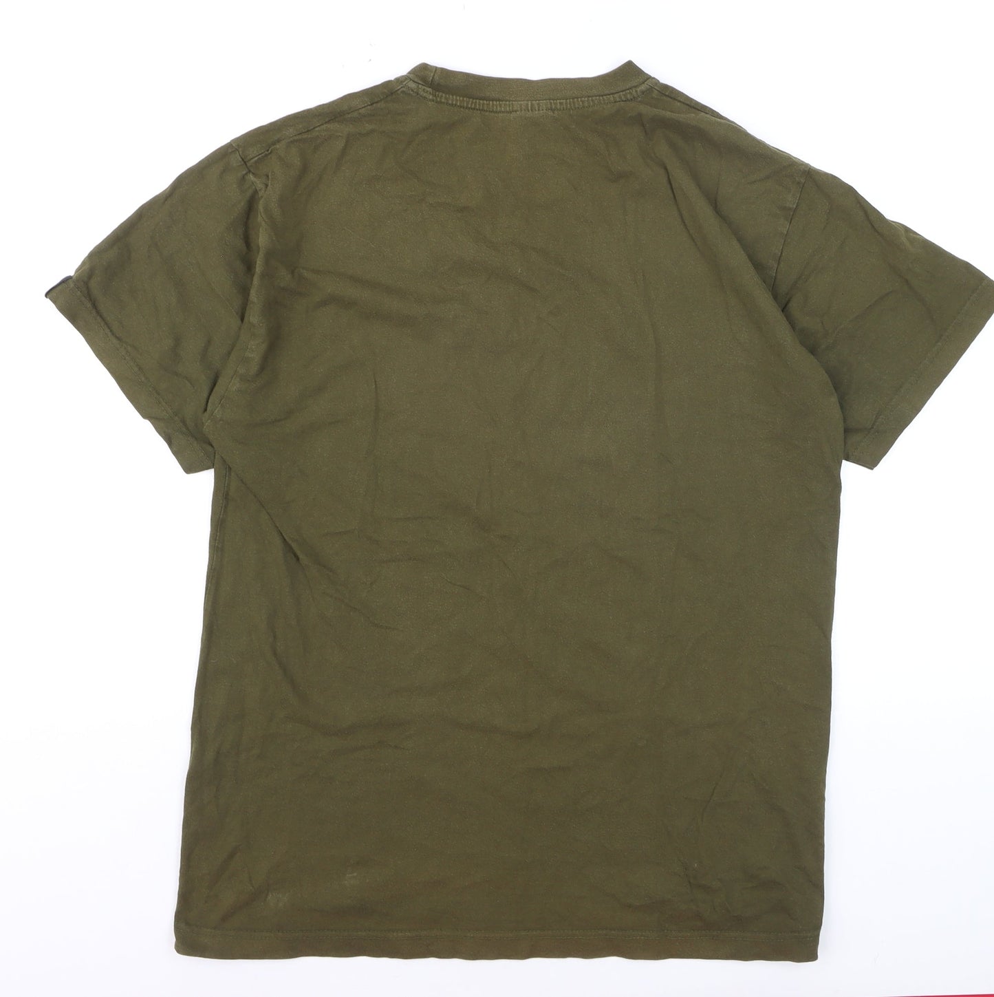 Mil-Com Men's Khaki Boot Camp Instructor T-Shirt L Cotton Army Style