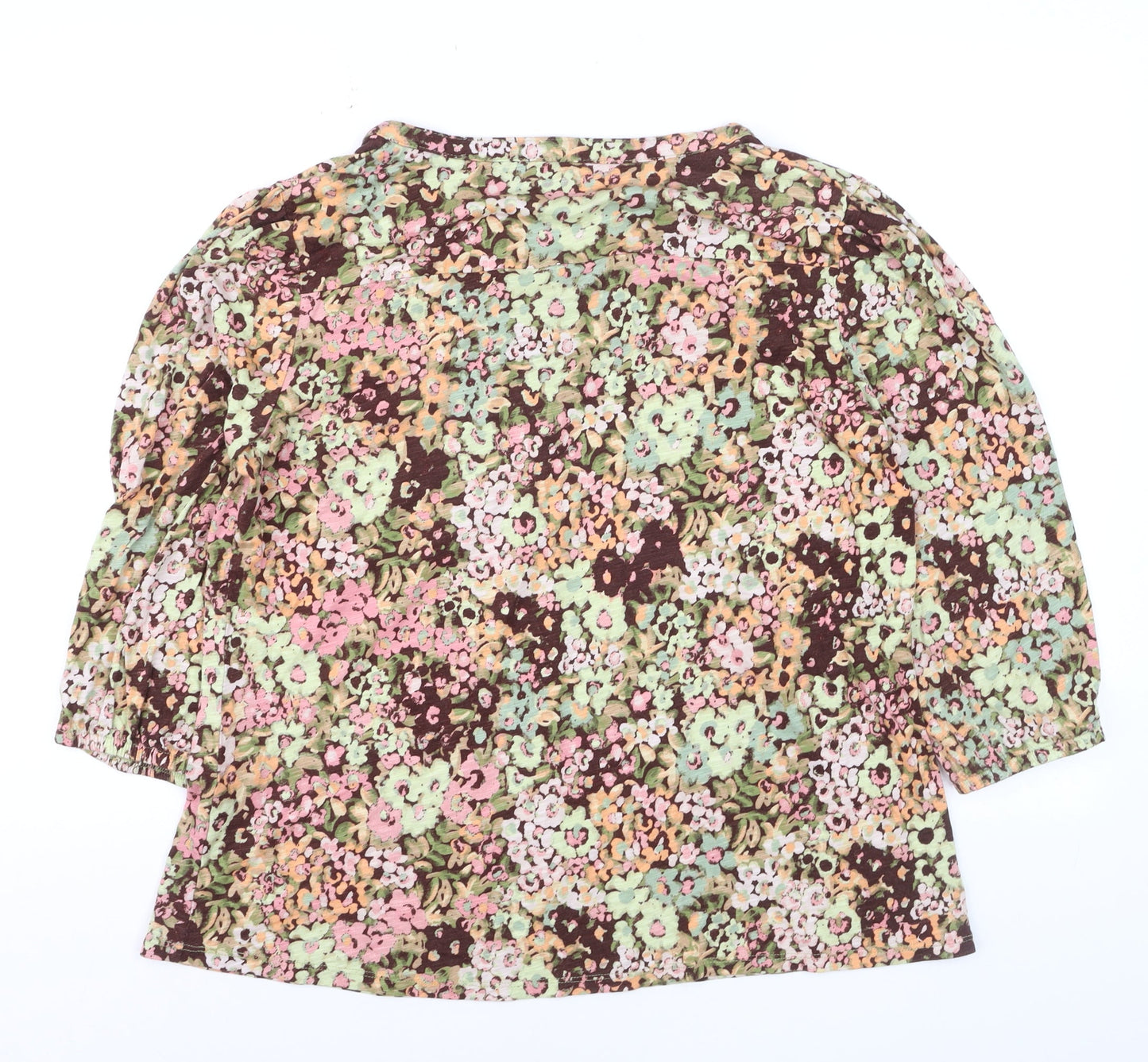 Nutmeg Womens Multicoloured Floral Henley Blouse Size 16
