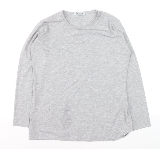 Brezza Women's Grey Long Sleeve Basic Viscose T-Shirt Size 16