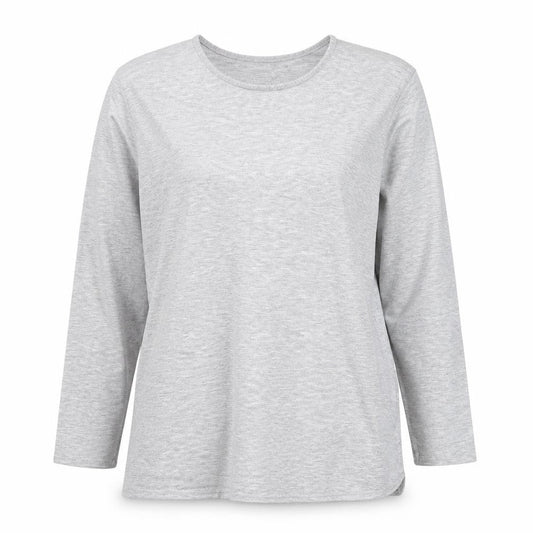 Brezza Women's Grey Long Sleeve Basic Viscose T-Shirt Size 16