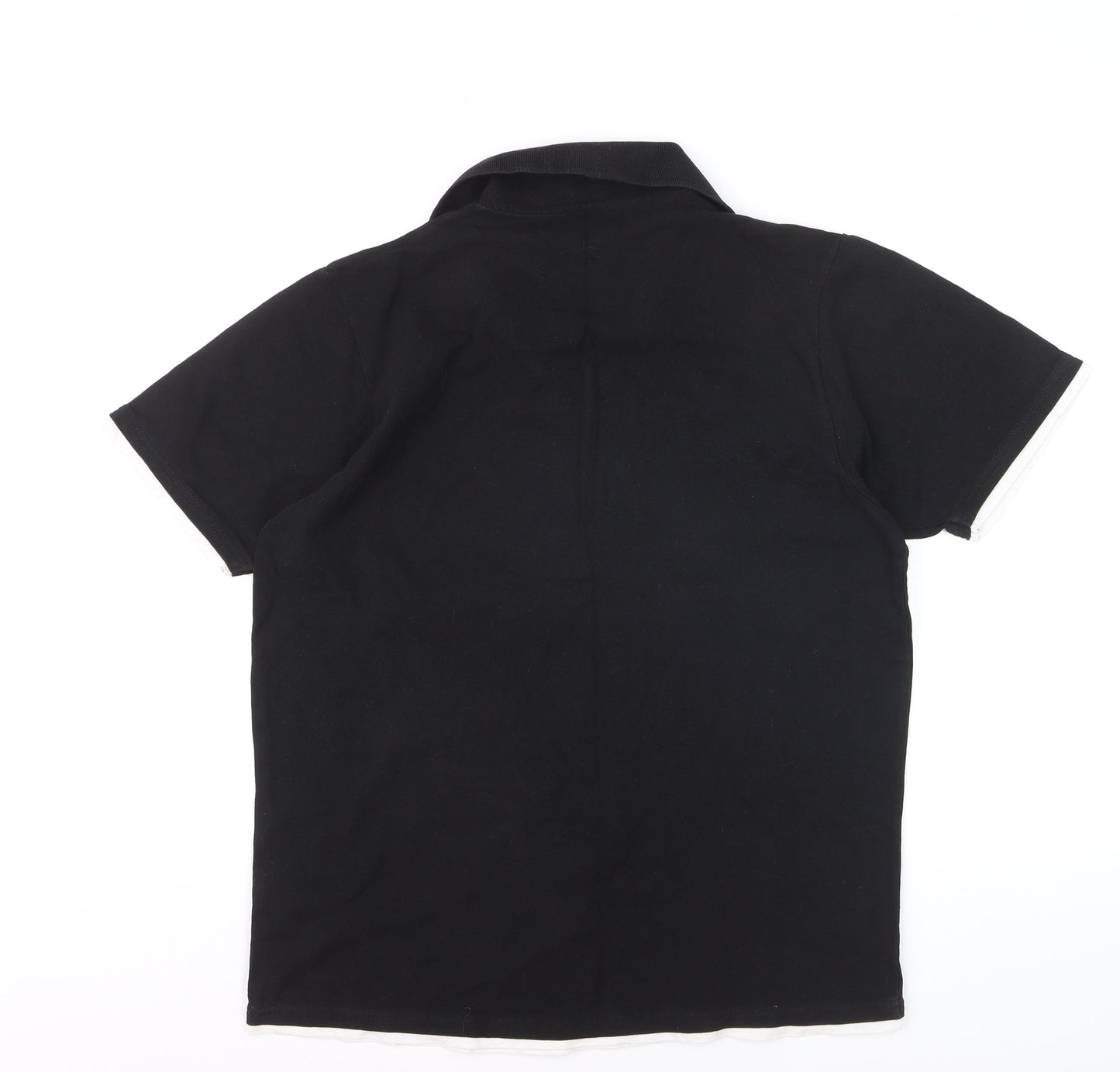 Easy Men’s Black Cotton Polo Shirt Size M 100cm Chest Casual Top