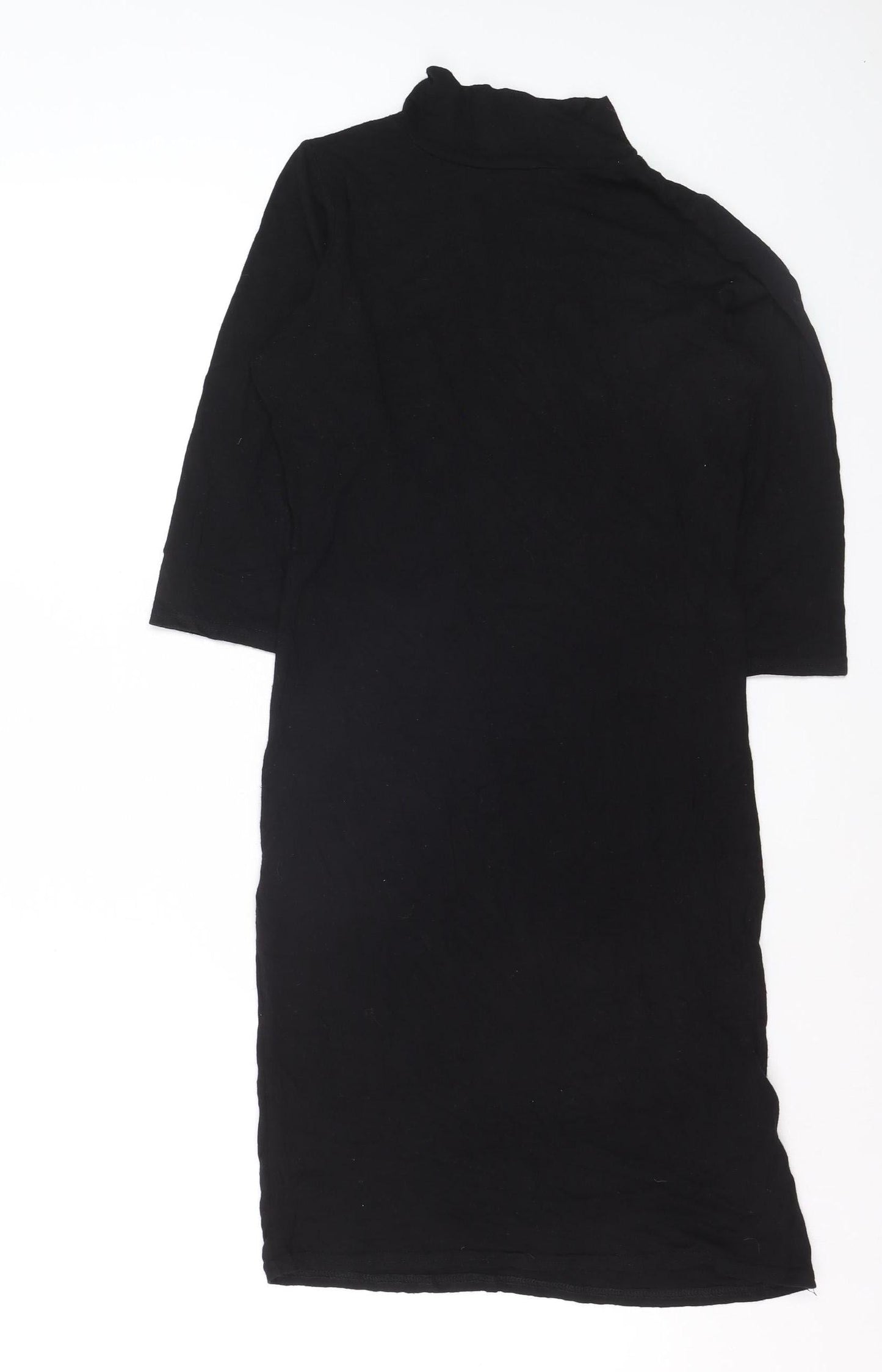 Boohoo Women’s Black Bodycon High Neck Knee Length Dress Size 12
