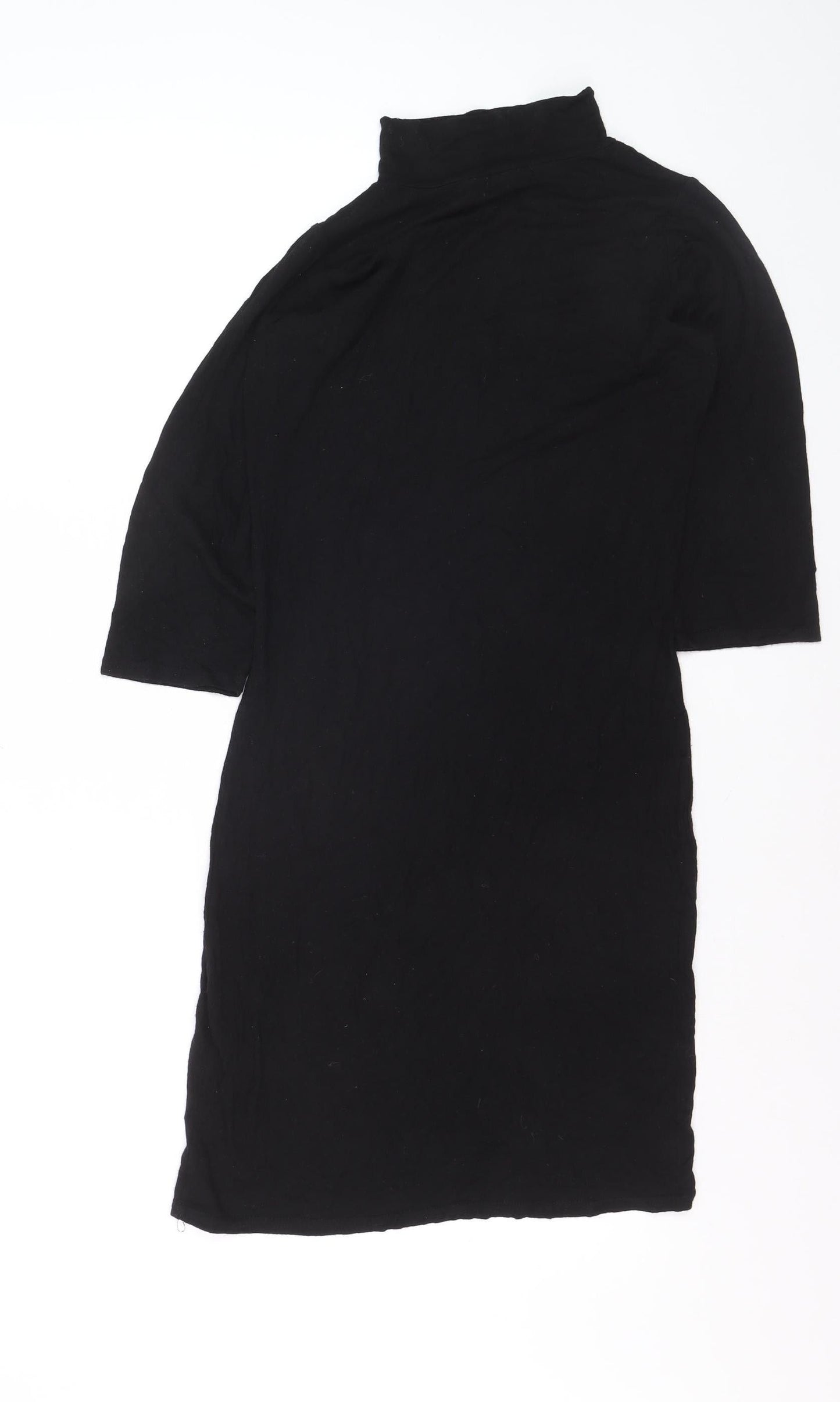 Boohoo Women’s Black Bodycon High Neck Knee Length Dress Size 12