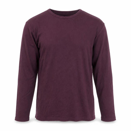 River Island Men's Purple Slim Fit Long Sleeve Cotton Top Medium
