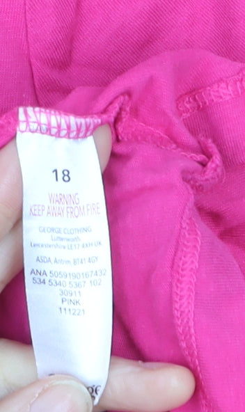 George Women’s Pink Short Sleeve Tunic Top Size 18 Cotton Blend