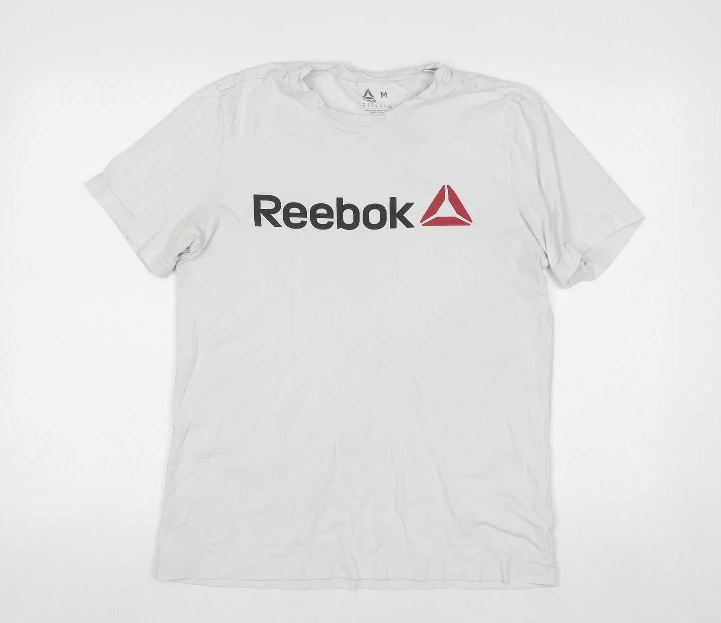 Reebok Men's White Logo Graphic Short Sleeve Cotton T-Shirt M