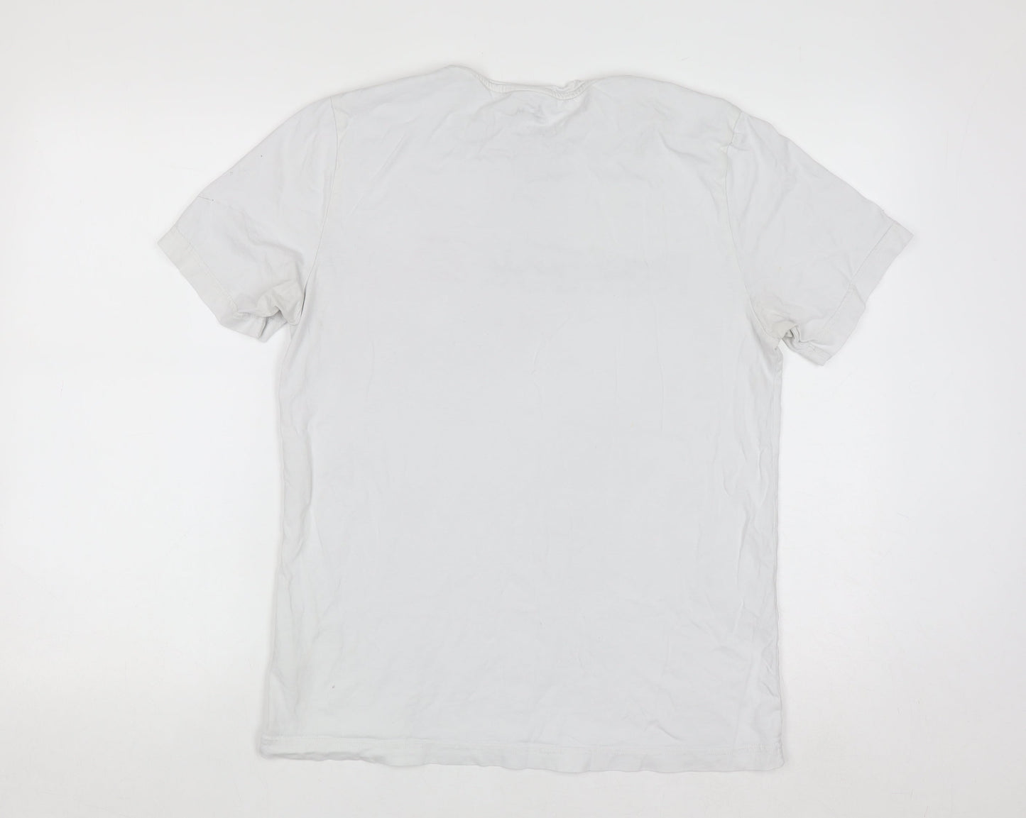 Reebok Men's White Logo Graphic Short Sleeve Cotton T-Shirt M