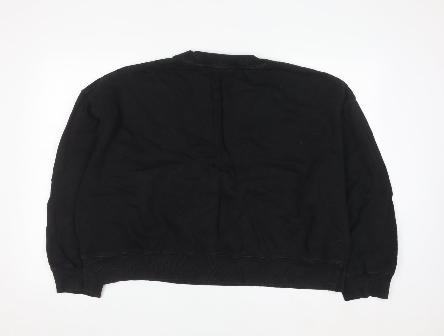 Hush Women Black XL Pullover Sweatshirt 100% Cotton Crew Neck