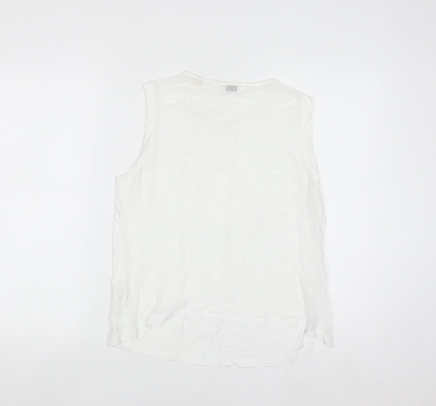 Jack Wills Women White Cotton Modal Tank Top UK 12