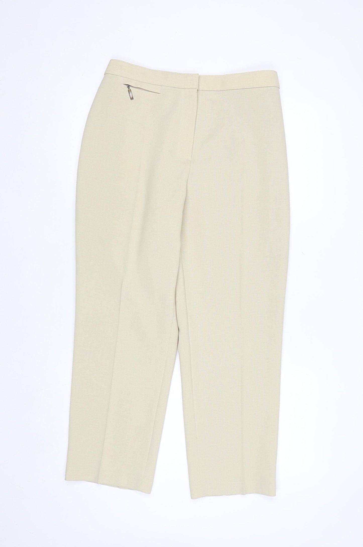 Marks and Spencer Women Beige Size 14 Short Dress Pants