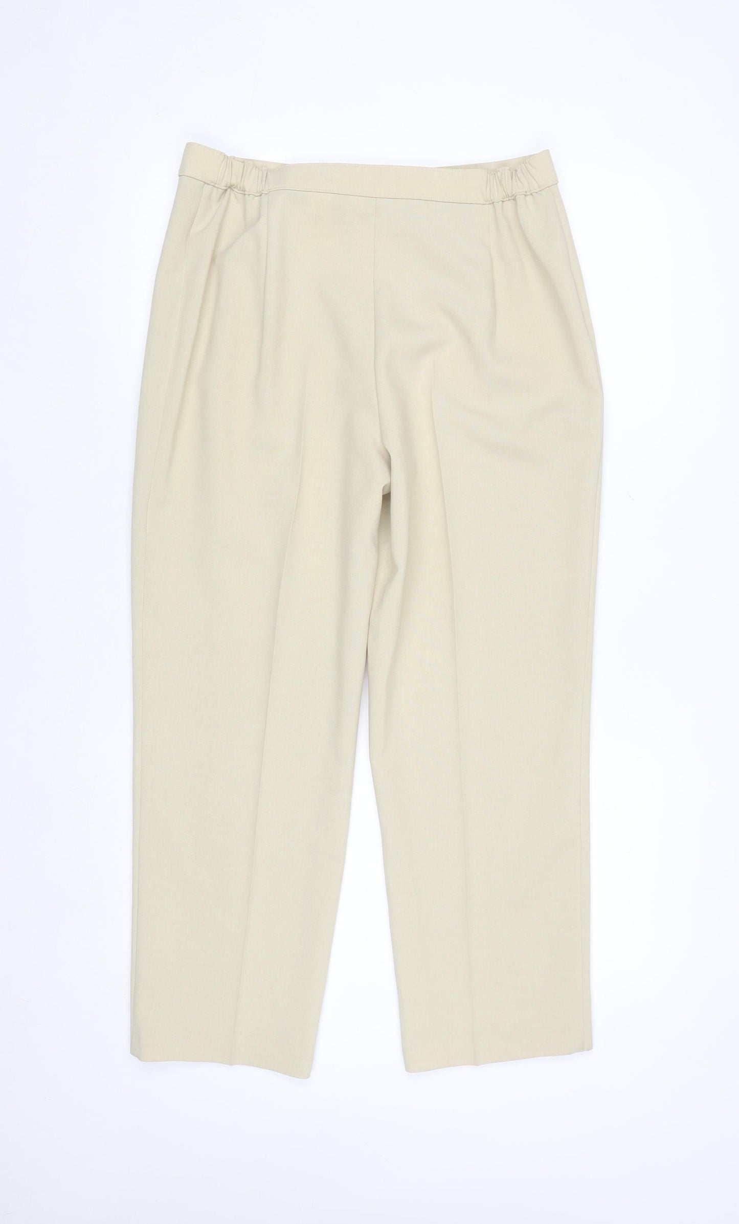 Marks and Spencer Women Beige Size 14 Short Dress Pants
