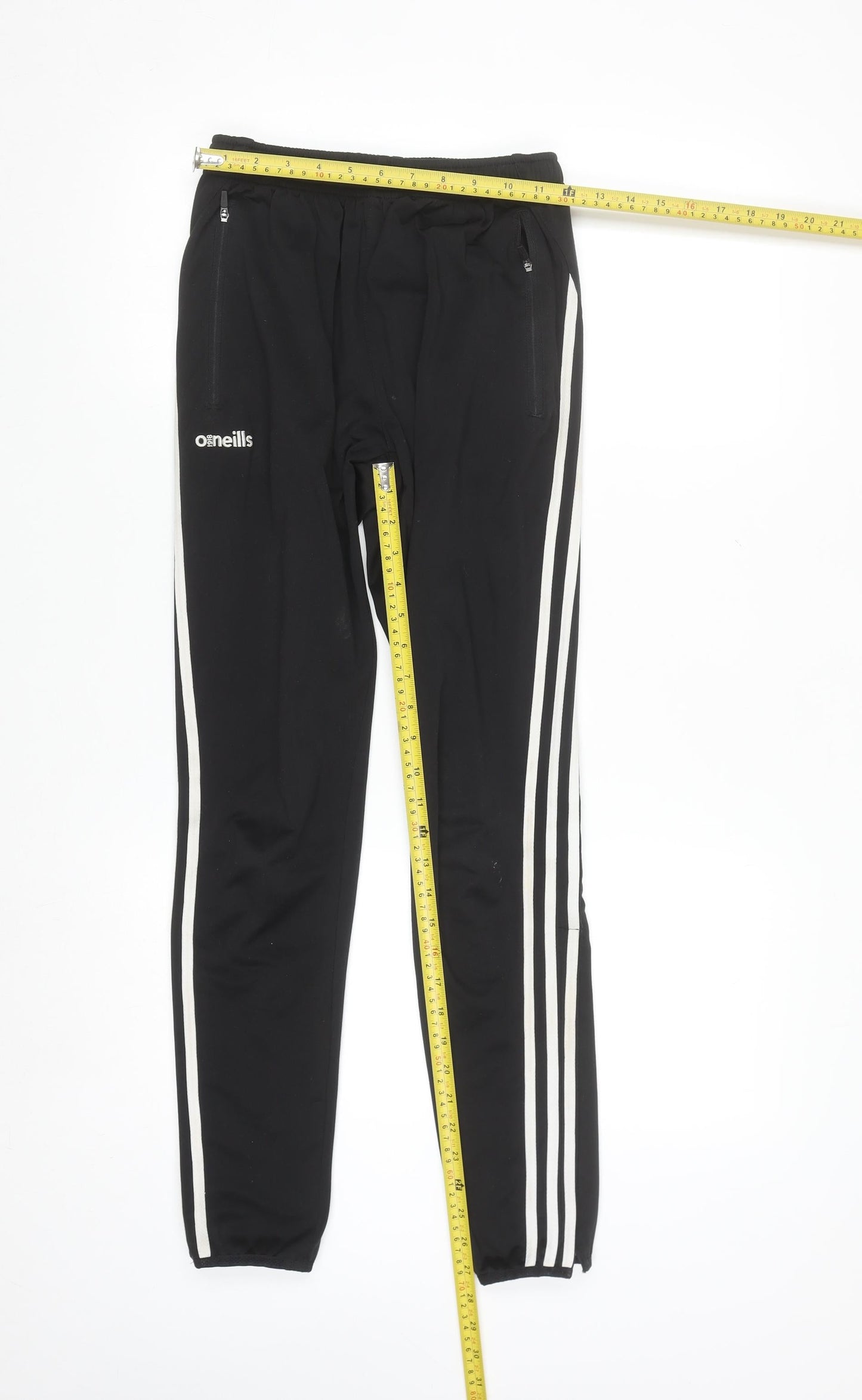 O’Neills Boys Black 13 Years Track Pants with Side Stripes and Zip Pockets