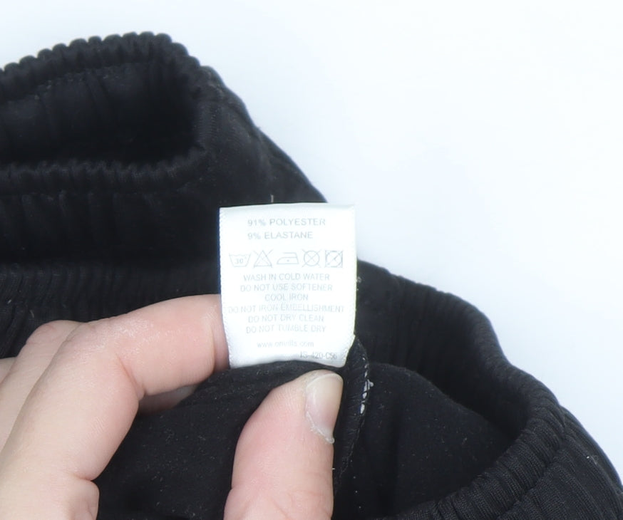 O’Neills Boys Black 13 Years Track Pants with Side Stripes and Zip Pockets