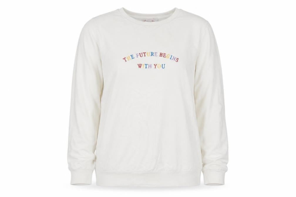 Next Maternity Women's White Small Crew Neck Pullover Sweatshirt