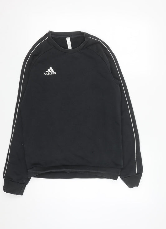Adidas Mens Black Crew Neck Pullover Sweatshirt Size L