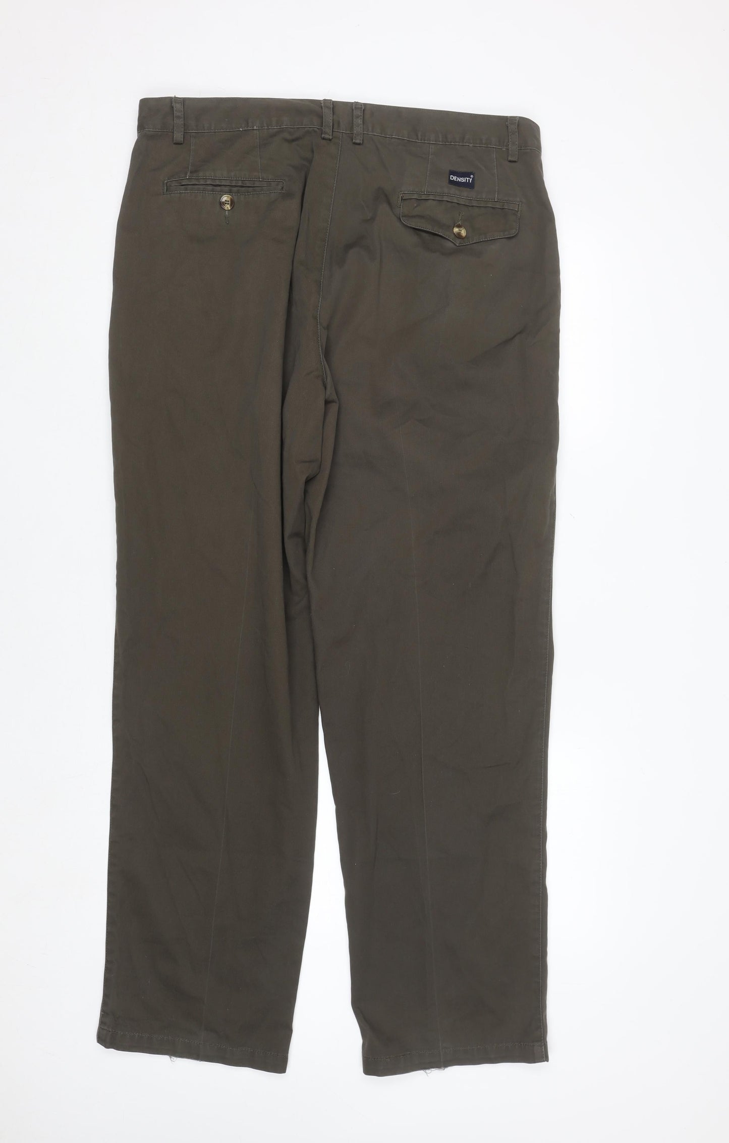 Chaps Men's Brown Pleated Chino Trousers Size 38 Regular