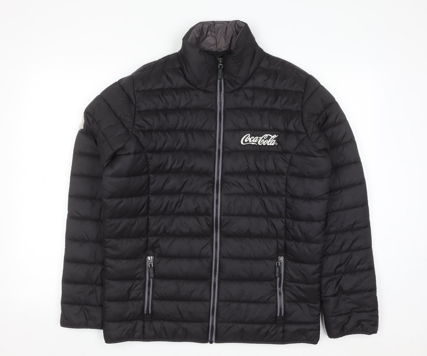 SOLS Men’s Black Puffer Jacket Medium Coca-Cola Embroidered Logo