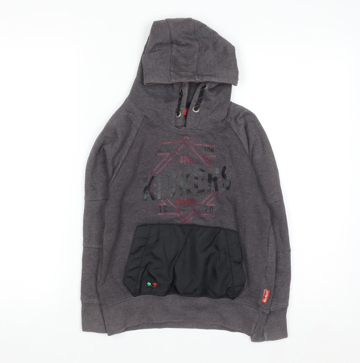 Kickers Boys Grey Pullover Hoodie 9-10 Years Cotton Blend Warm Casual