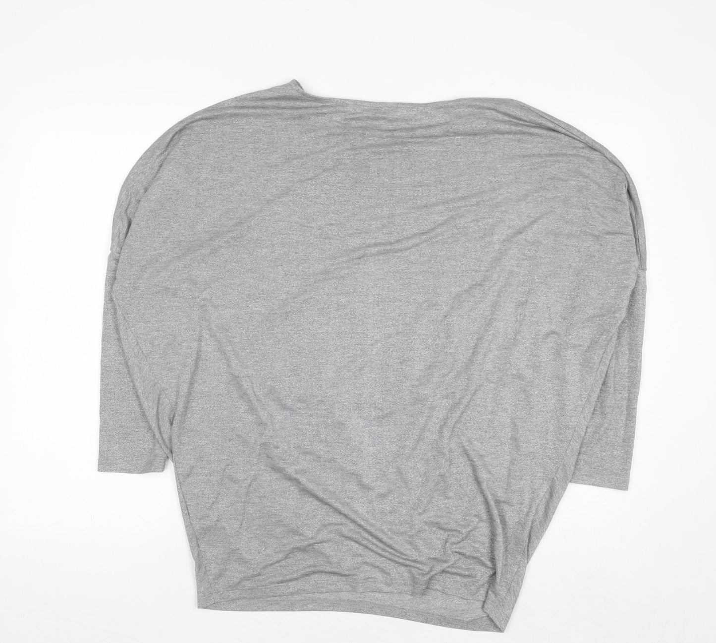 Gallery Women's Grey 3/4 Sleeve Relaxed Fit Jersey Top M