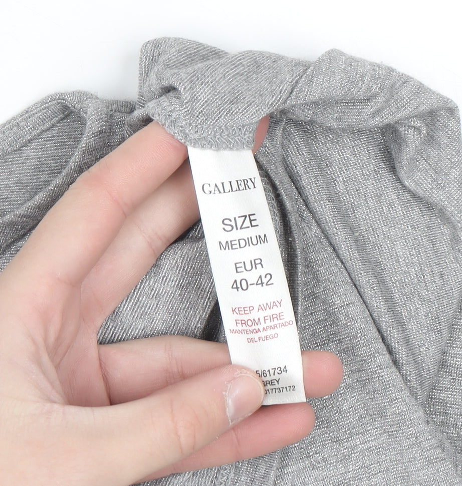 Gallery Women's Grey 3/4 Sleeve Relaxed Fit Jersey Top M