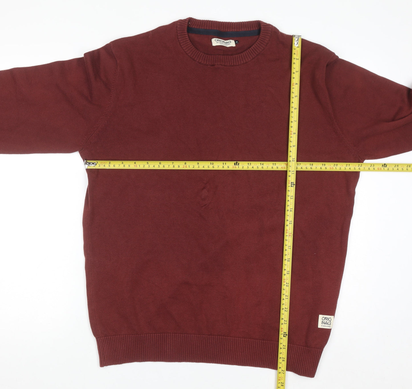 Jack & Jones Men’s Red Cotton Crew Neck Jumper XL