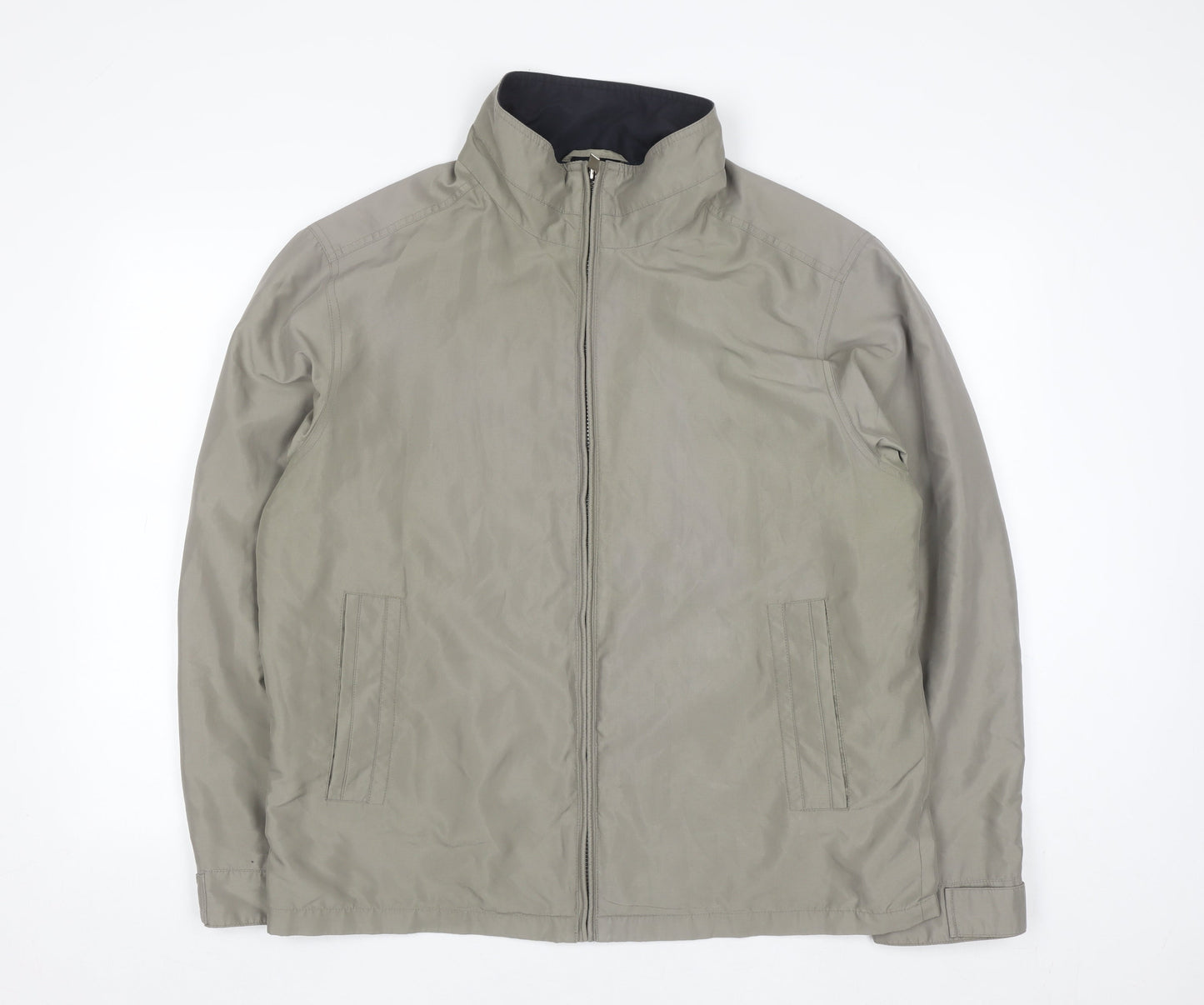 Perry Ellis Portfolio Men's Beige Microfibre Full Zip Jacket L