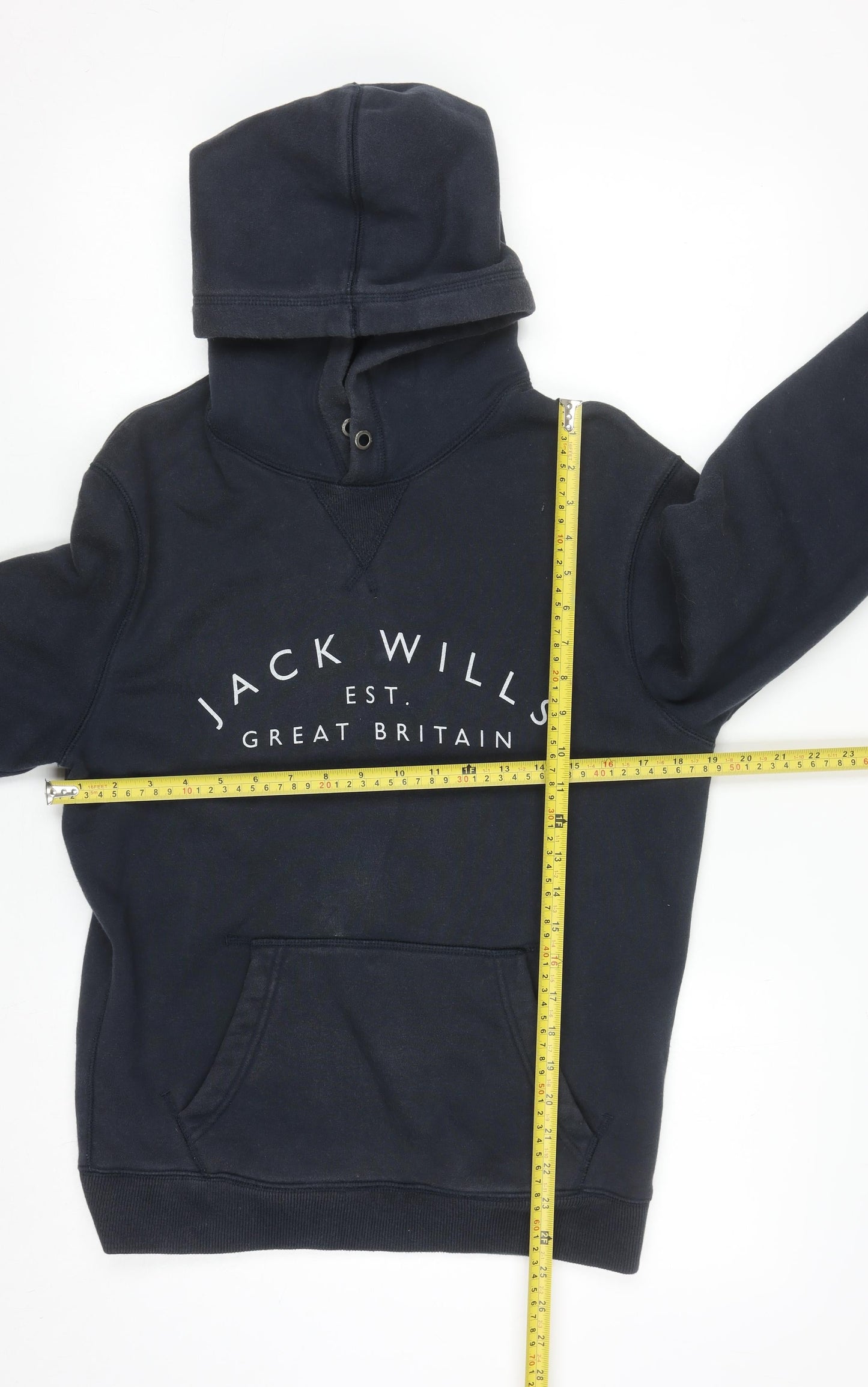 Jack Wills Men's Navy Blue XS Pullover Hoodie with Logo