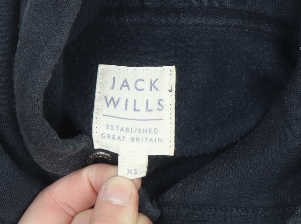 Jack Wills Men's Navy Blue XS Pullover Hoodie with Logo