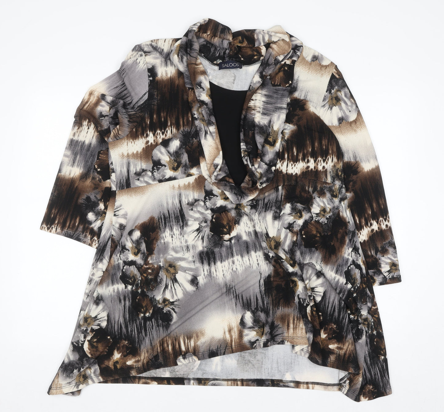 Saloos Women’s Multicoloured Floral Tunic Blouse 2XL Cowl Neck