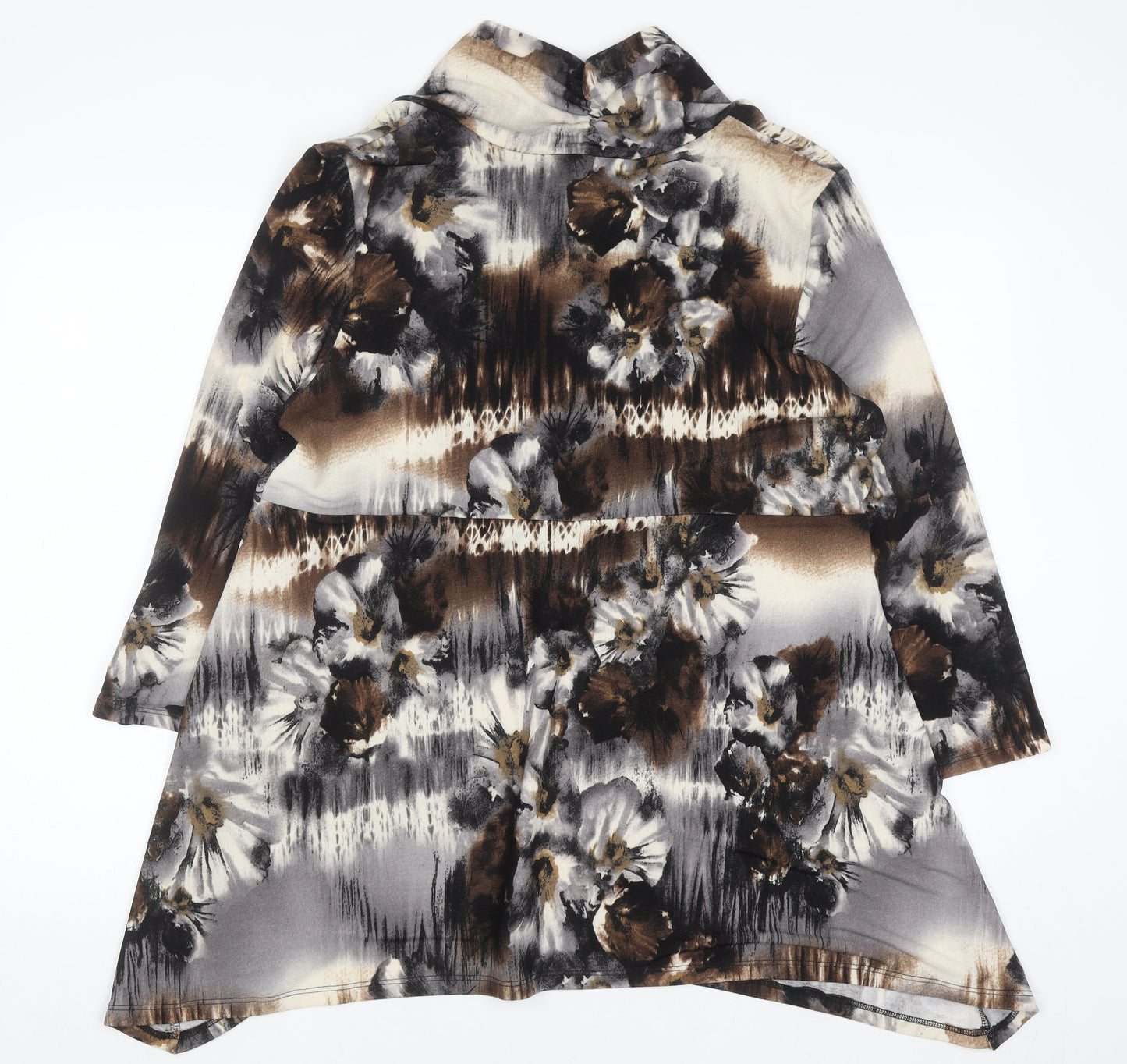 Saloos Women’s Multicoloured Floral Tunic Blouse 2XL Cowl Neck