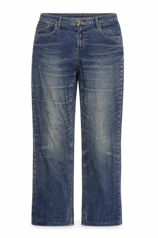 Falls Creek Women's Blue Straight Stretch Denim Jeans Size 12