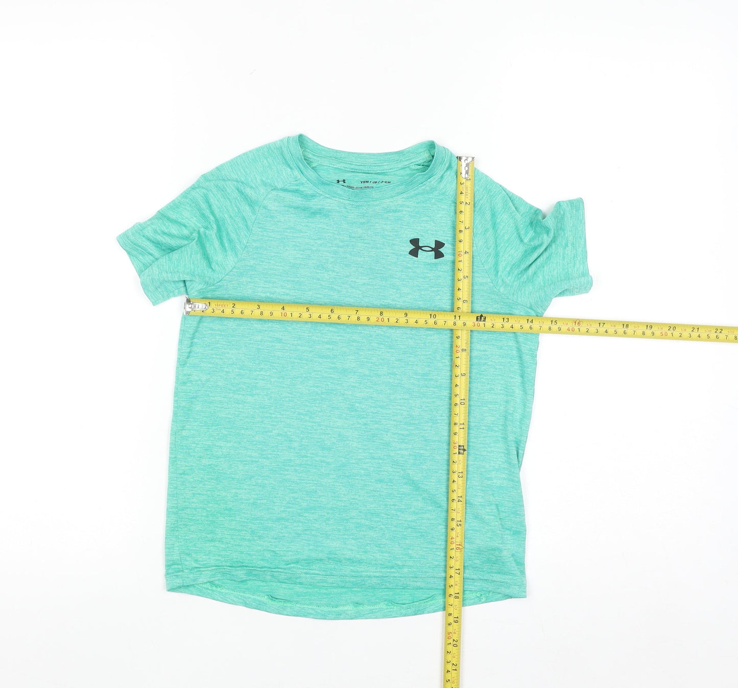 Under Armour Boys Green Short Sleeve Loose Fit T-Shirt Size Small