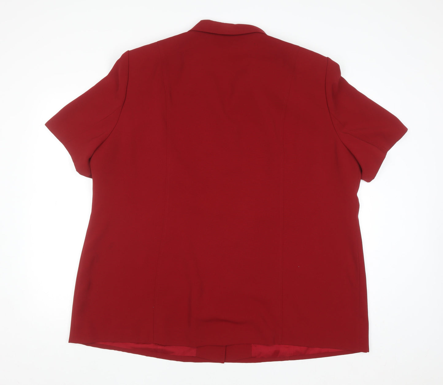 Ann Harvey Women’s Red Short Sleeve Collared Button-Up Blouse Size 18 Plus