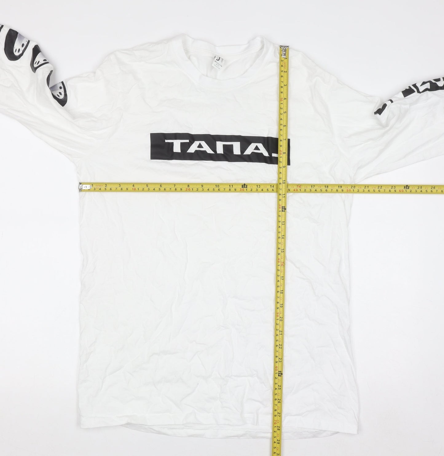 SOL'S Men's White XL Long Sleeve Graphic Print Top