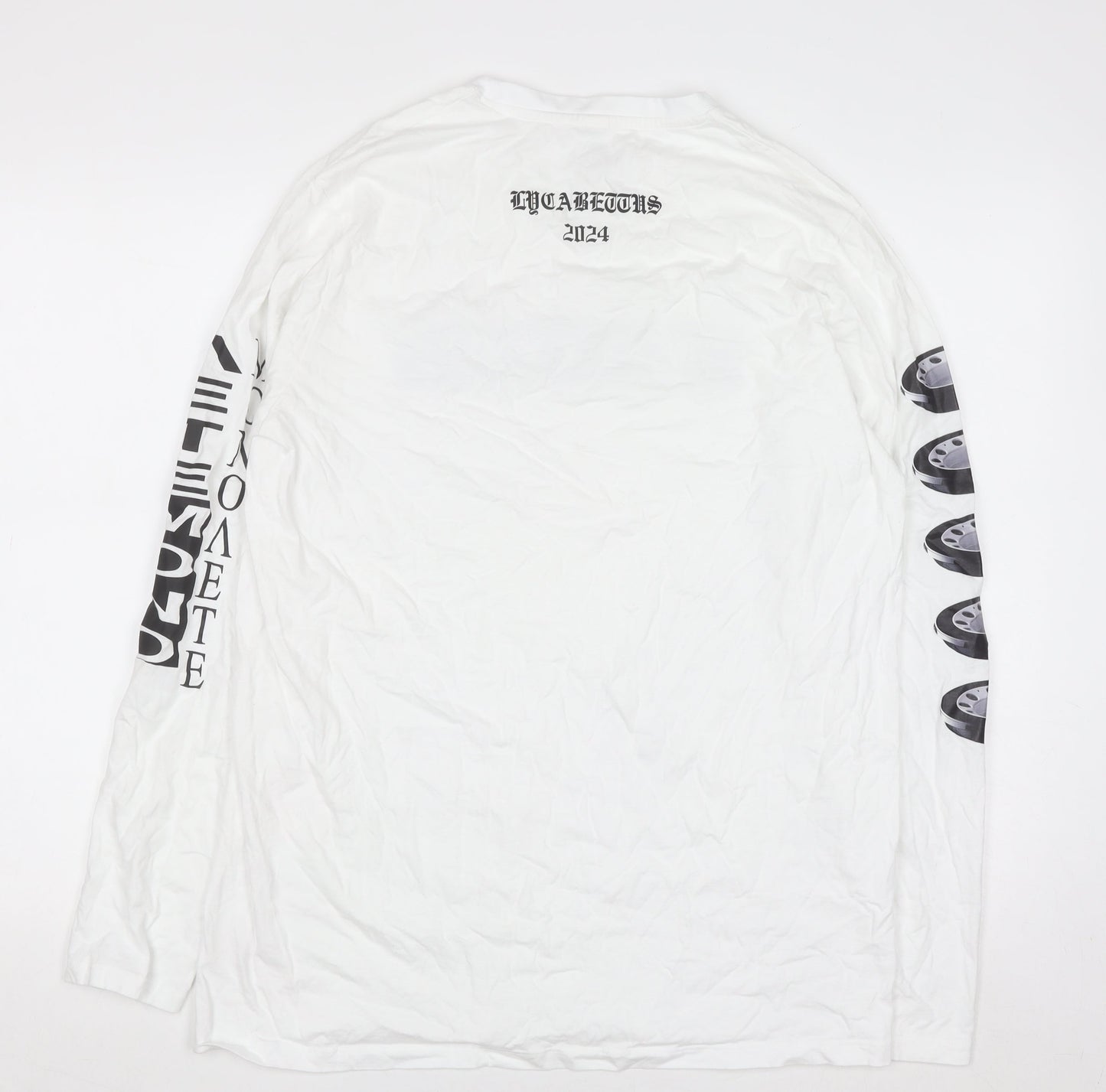 SOL'S Men's White XL Long Sleeve Graphic Print Top