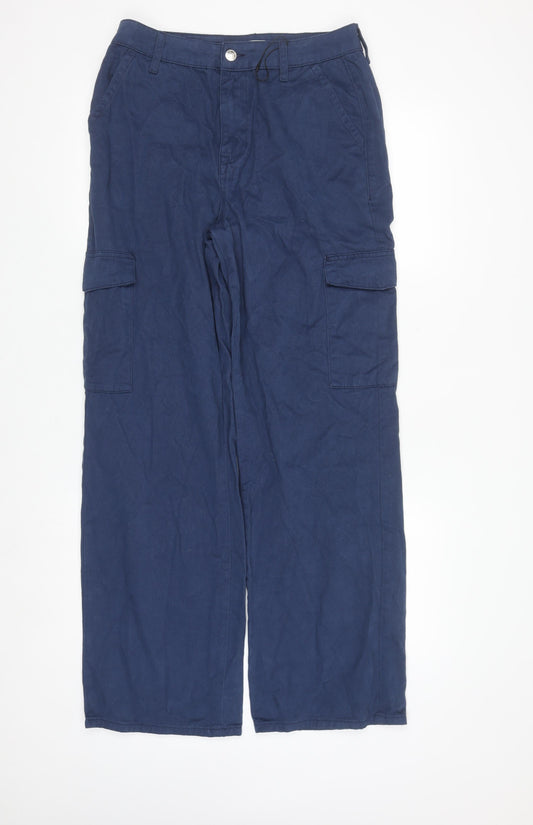 Denim Co Womens Blue Cargo Trousers Size 10 Cotton Casual