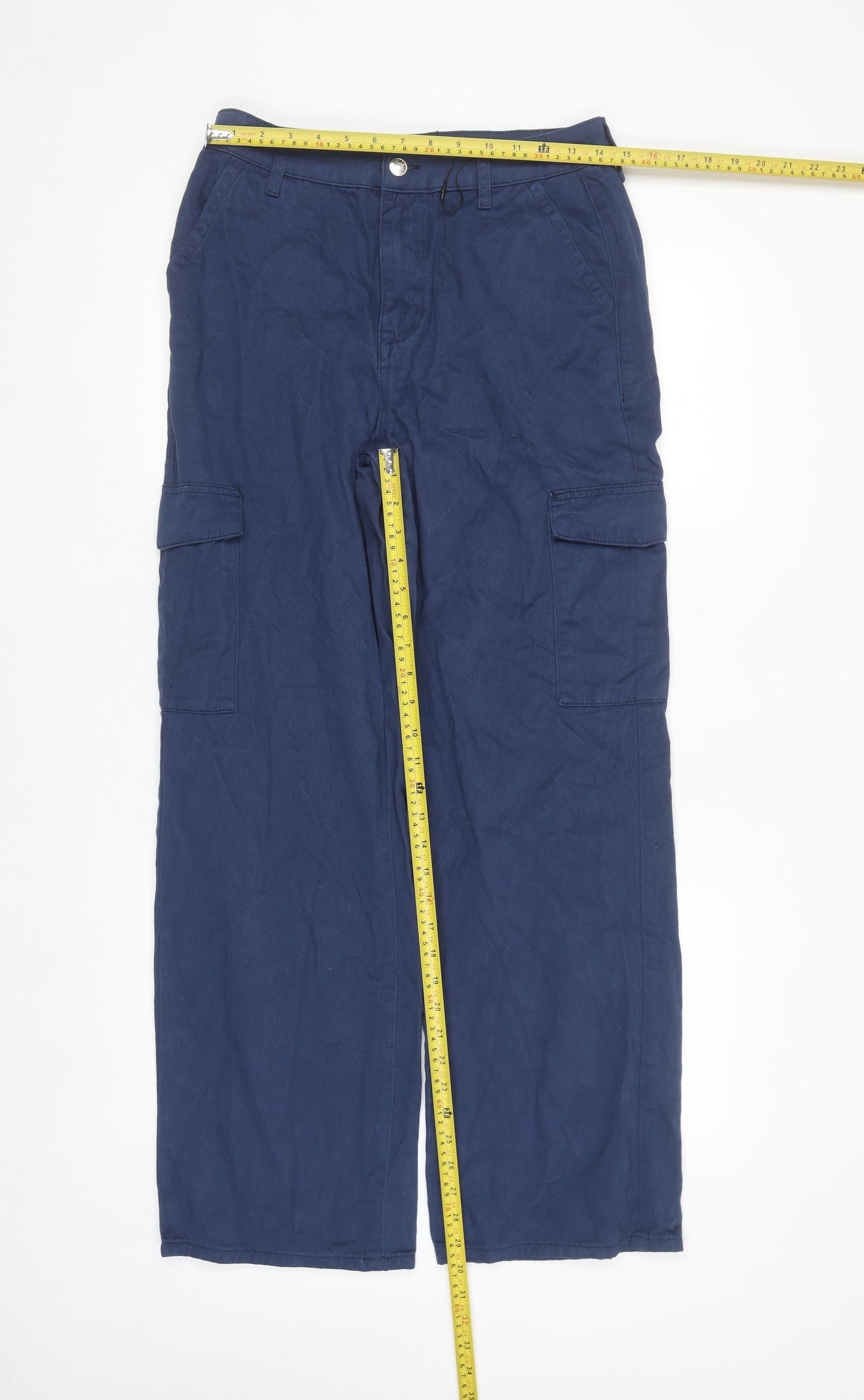 Denim Co Womens Blue Cargo Trousers Size 10 Cotton Casual