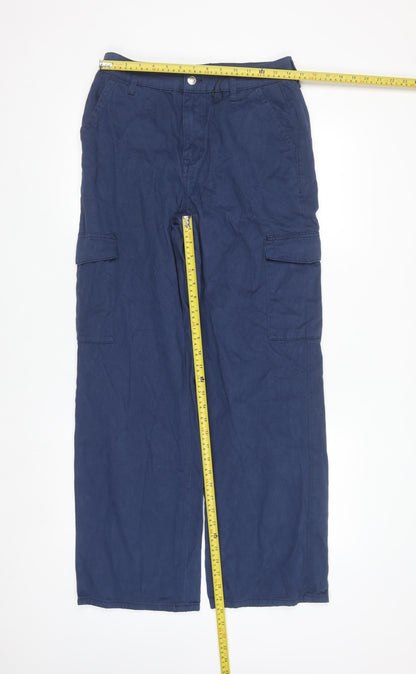 Preloved Denim Co Womens Blue Cargo Trousers Size 10 Cotton Casual - Back