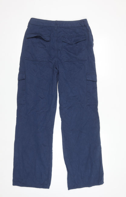 Preloved Denim Co Womens Blue Cargo Trousers Size 10 Cotton Casual - Detail