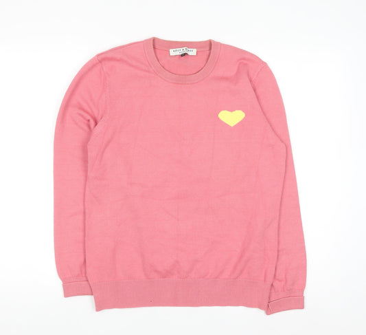 Kelly & Grace Women’s Pink Heart Crew Neck Pullover Jumper Size M