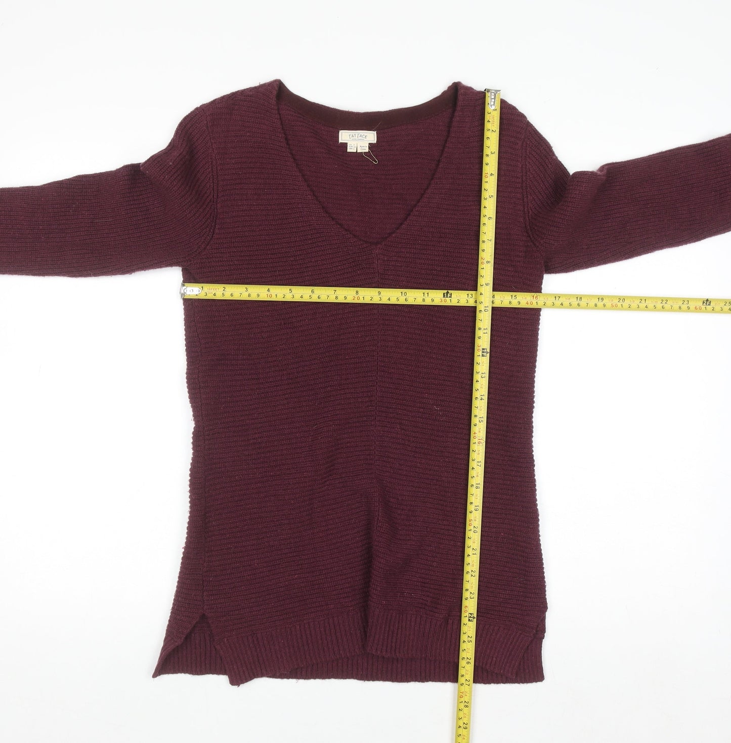 Fat Face Women’s Purple V-Neck Knit Jumper Size 6