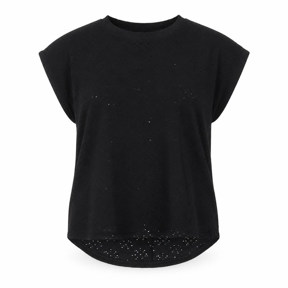 Only Women's Black Lace Short Sleeve Blouse Size M