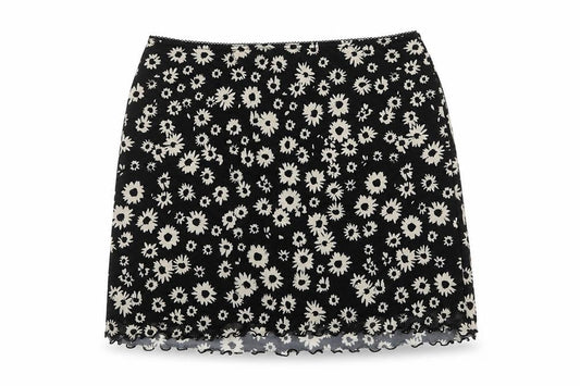 Urban Outfitters Women Black Floral Stretch Short Skirt S