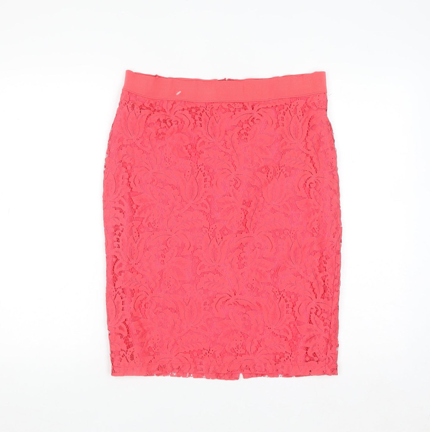 Dunnes Women Pink Lace Pencil Skirt Size 12 Knee Length
